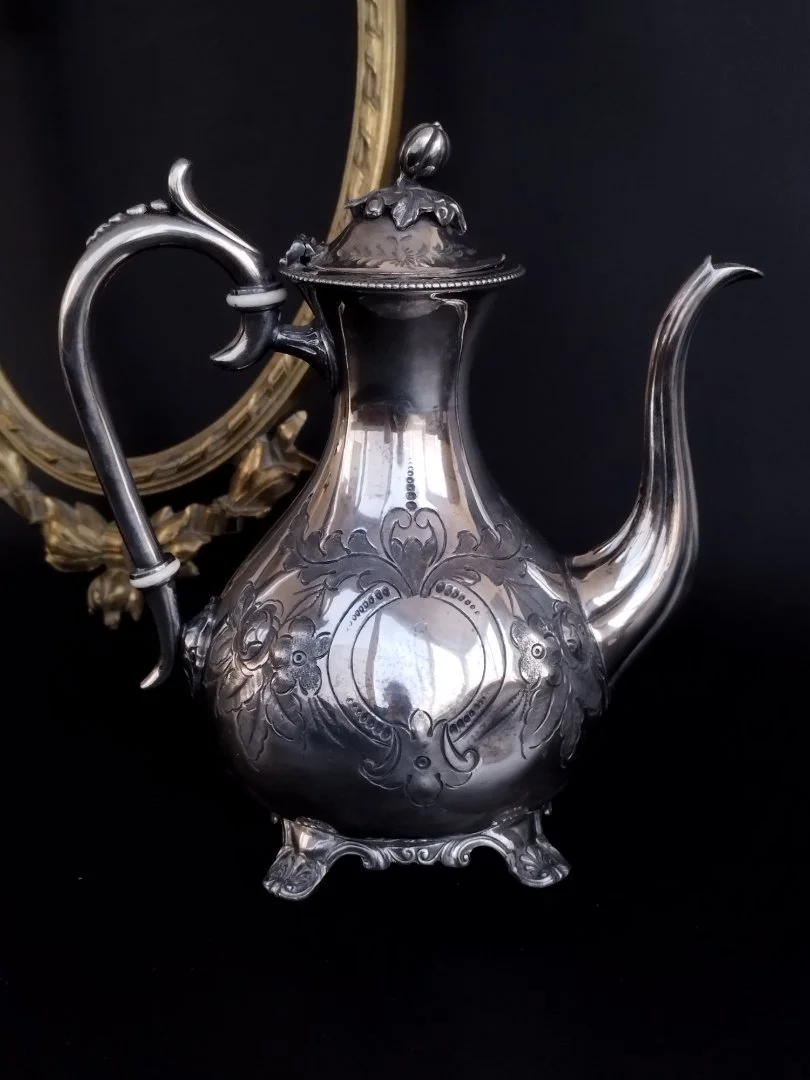 Кофейник антик серебрение Франция - миниатюра 2