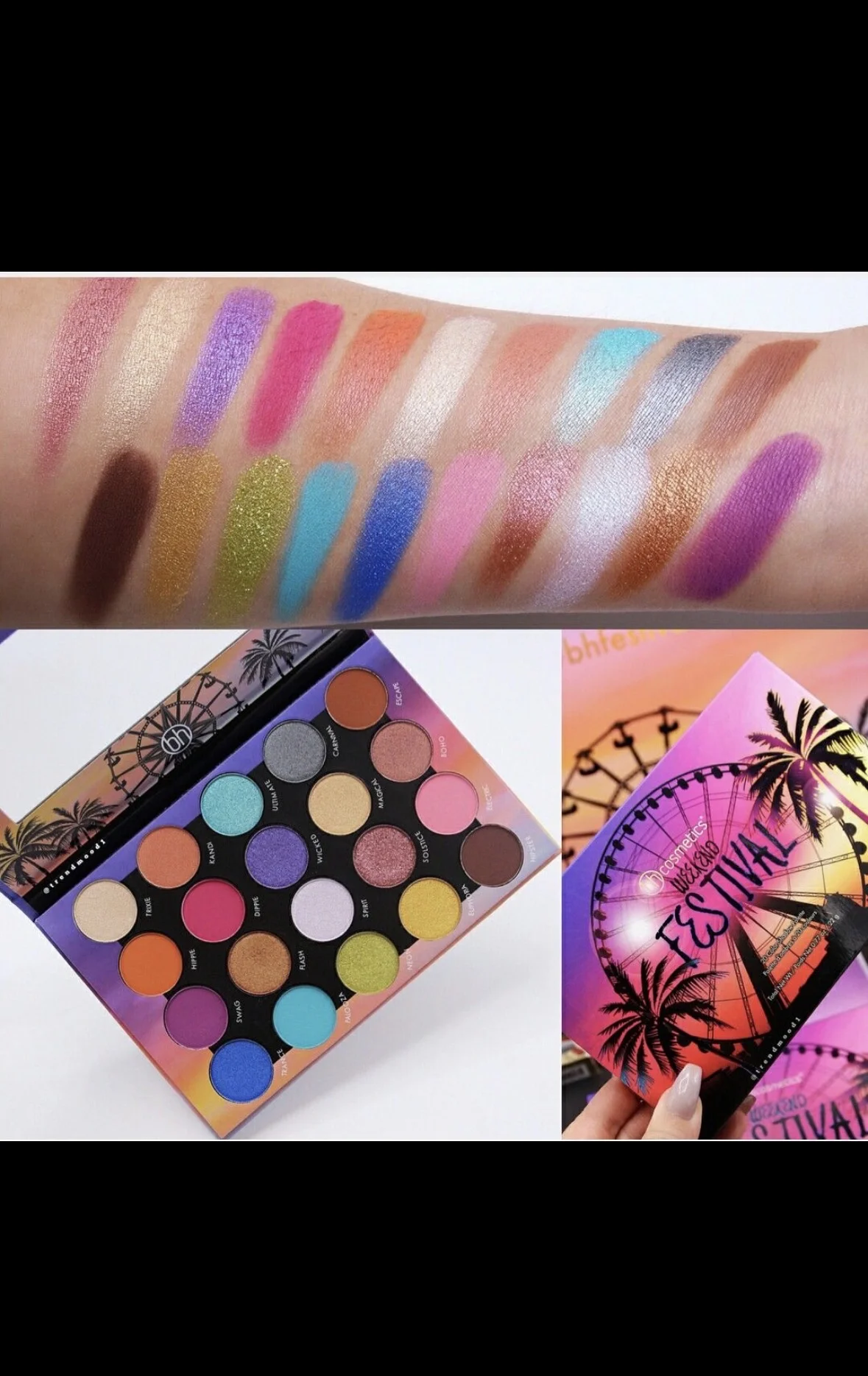палетка теней bh cosmetics weekend festival palett - миниатюра 2