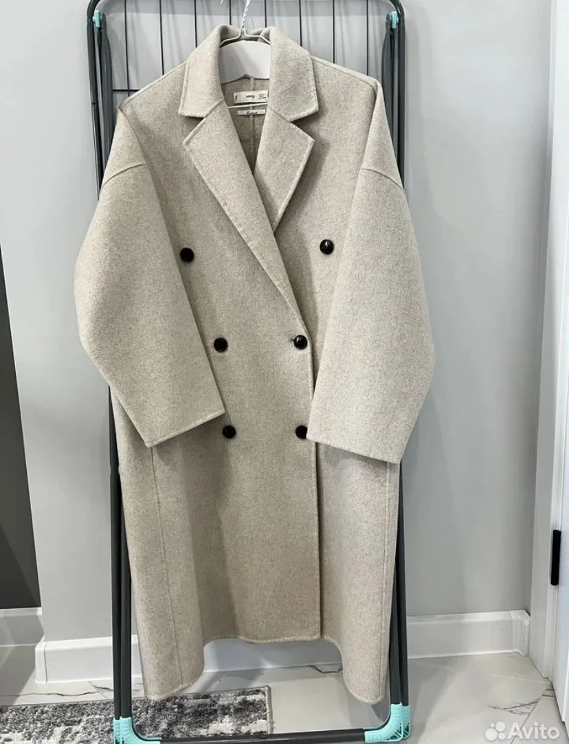 Пальто женское oversized коричневое - миниатюра 7