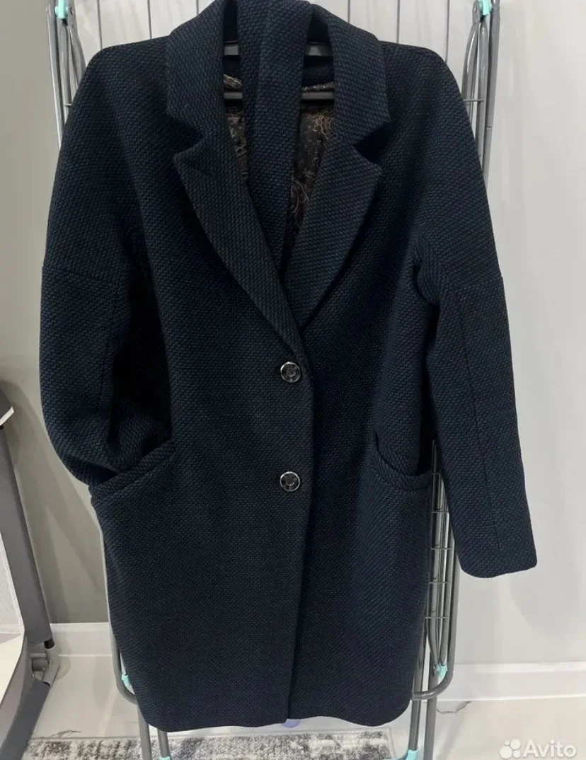Пальто женское oversized коричневое - миниатюра 8