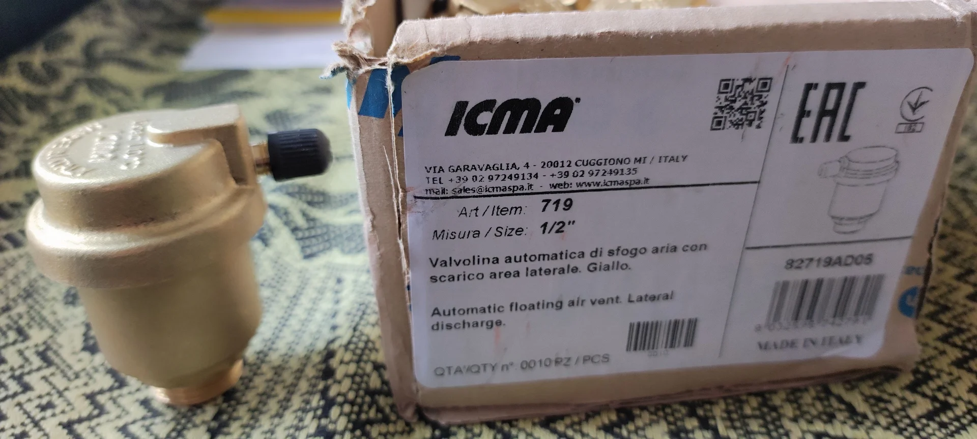 Воздухоотводчик, icma, Италия,1/2 - миниатюра 3