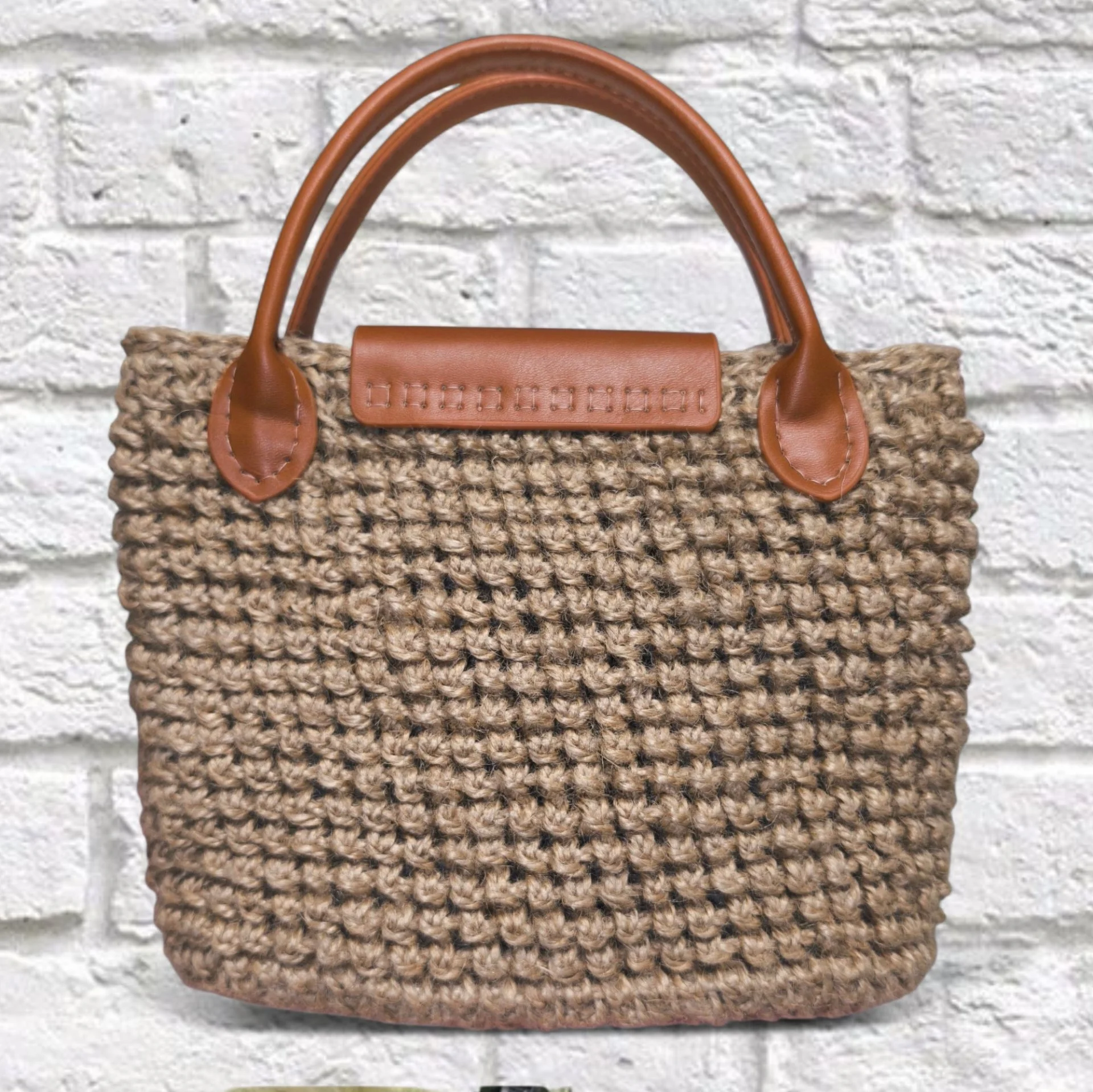 Сумка из джута ручной работы в стиле Longchamp (новая) - миниатюра 7