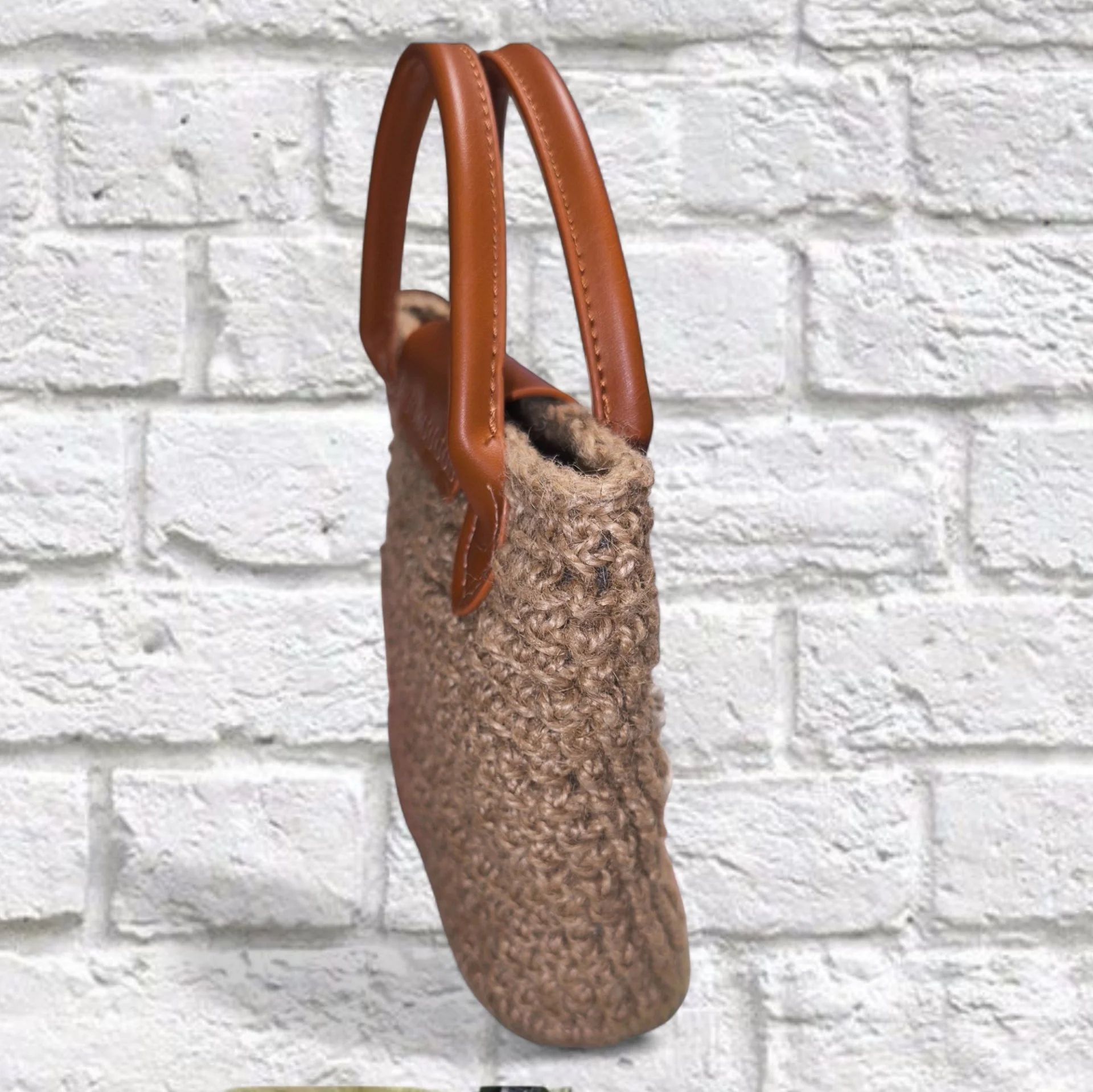 Сумка из джута ручной работы в стиле Longchamp (новая) - миниатюра 8