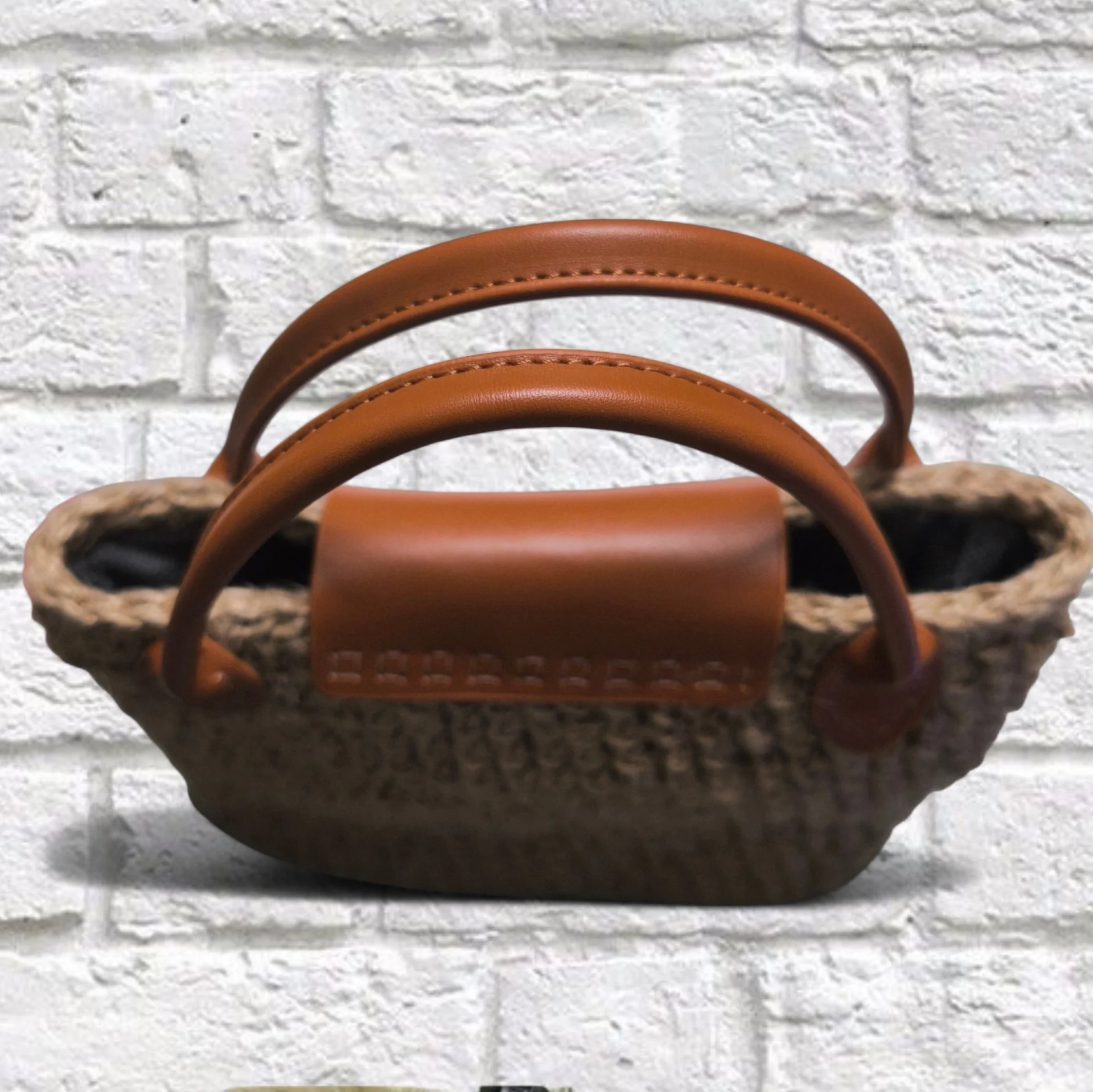 Сумка из джута ручной работы в стиле Longchamp (новая) - миниатюра 10
