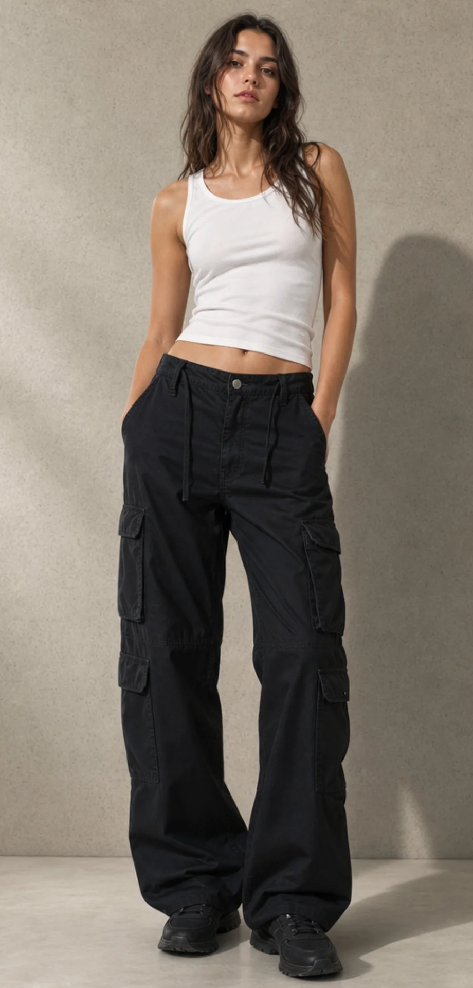 Брюки карго Bershka женские Straight Multicargo - миниатюра 3