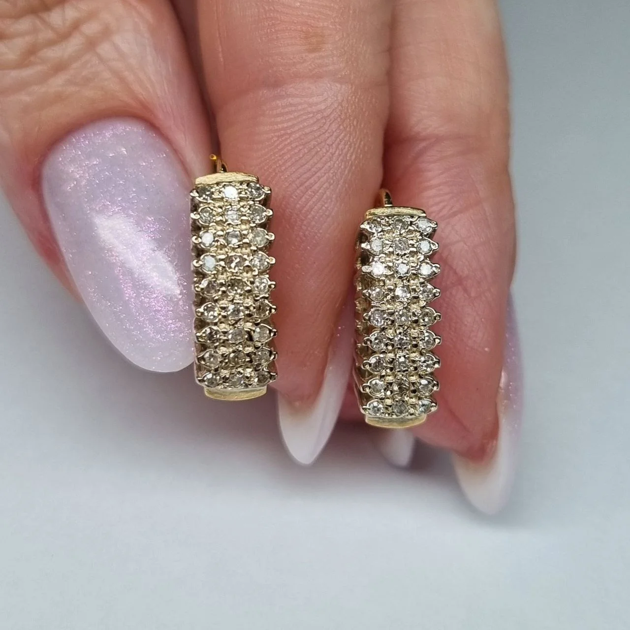 Золотые серьги 585* и 500* пробы с бриллиантами 0,43ct. Золото желтое, проба Россия - миниатюра 2