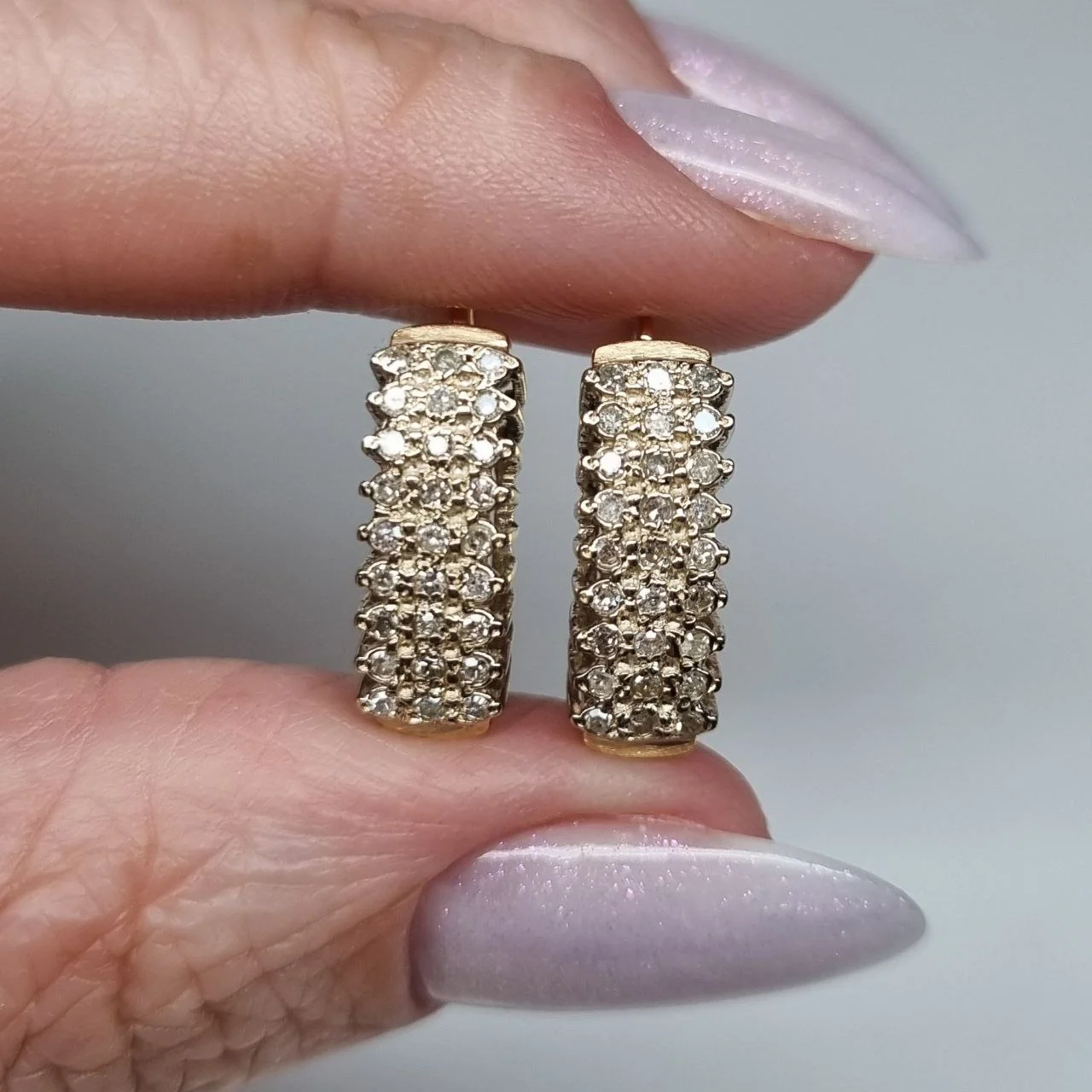 Золотые серьги 585* и 500* пробы с бриллиантами 0,43ct. Золото желтое, проба Россия - миниатюра 4