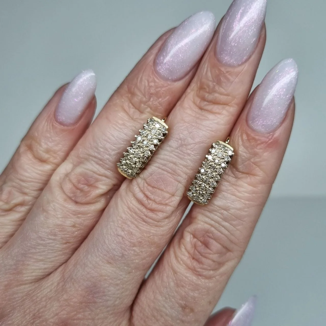 Золотые серьги 585* и 500* пробы с бриллиантами 0,43ct. Золото желтое, проба Россия - миниатюра 7
