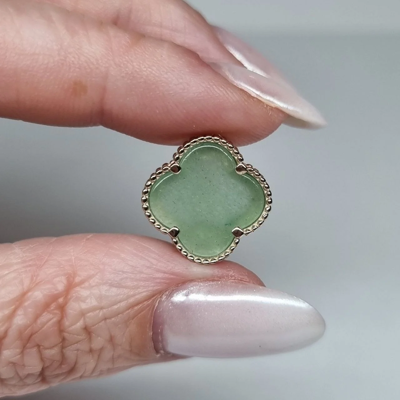 Золотые серьги в стиле "VAN CLEEF" 585* пробы с агатами. - миниатюра 2