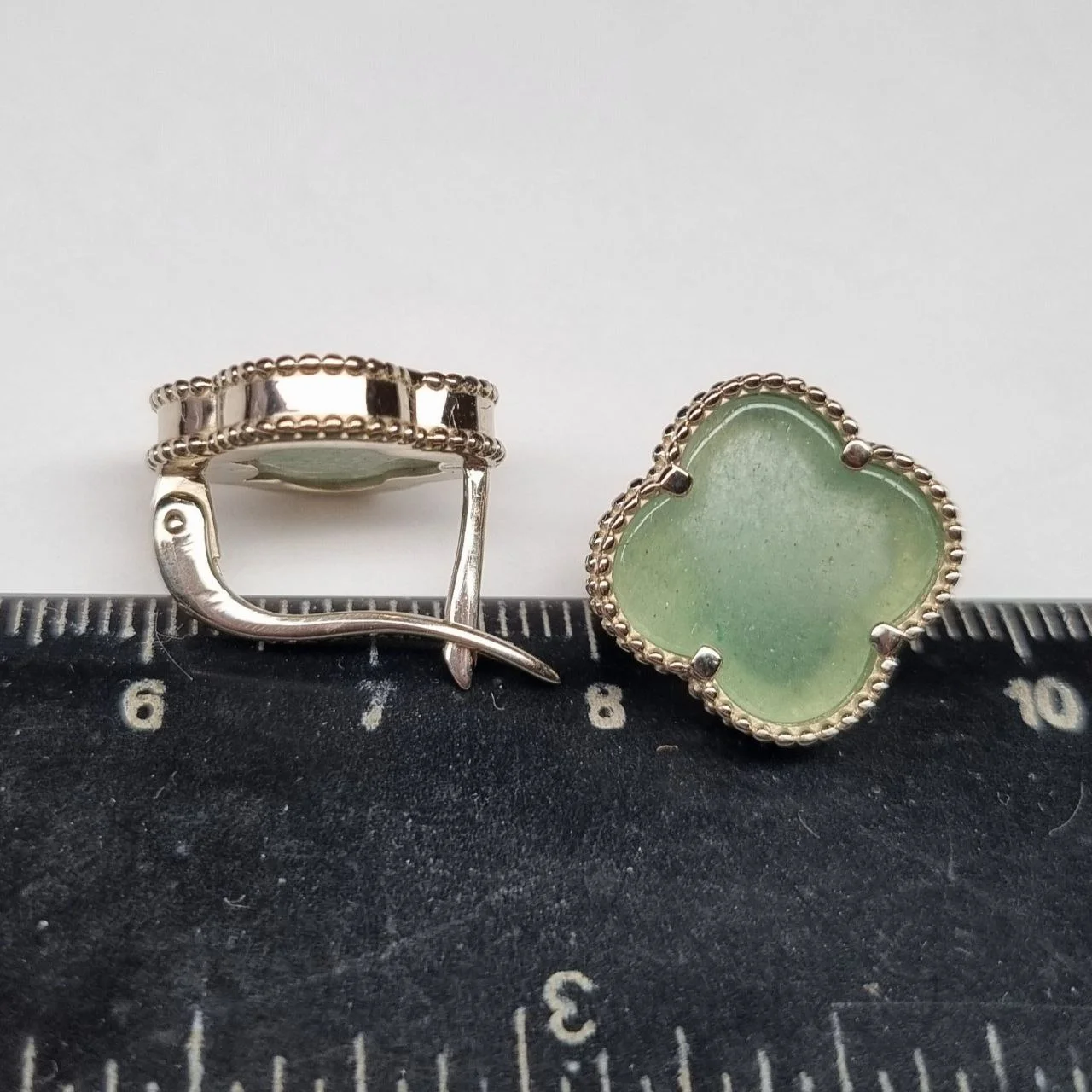 Золотые серьги в стиле "VAN CLEEF" 585* пробы с агатами. - миниатюра 5