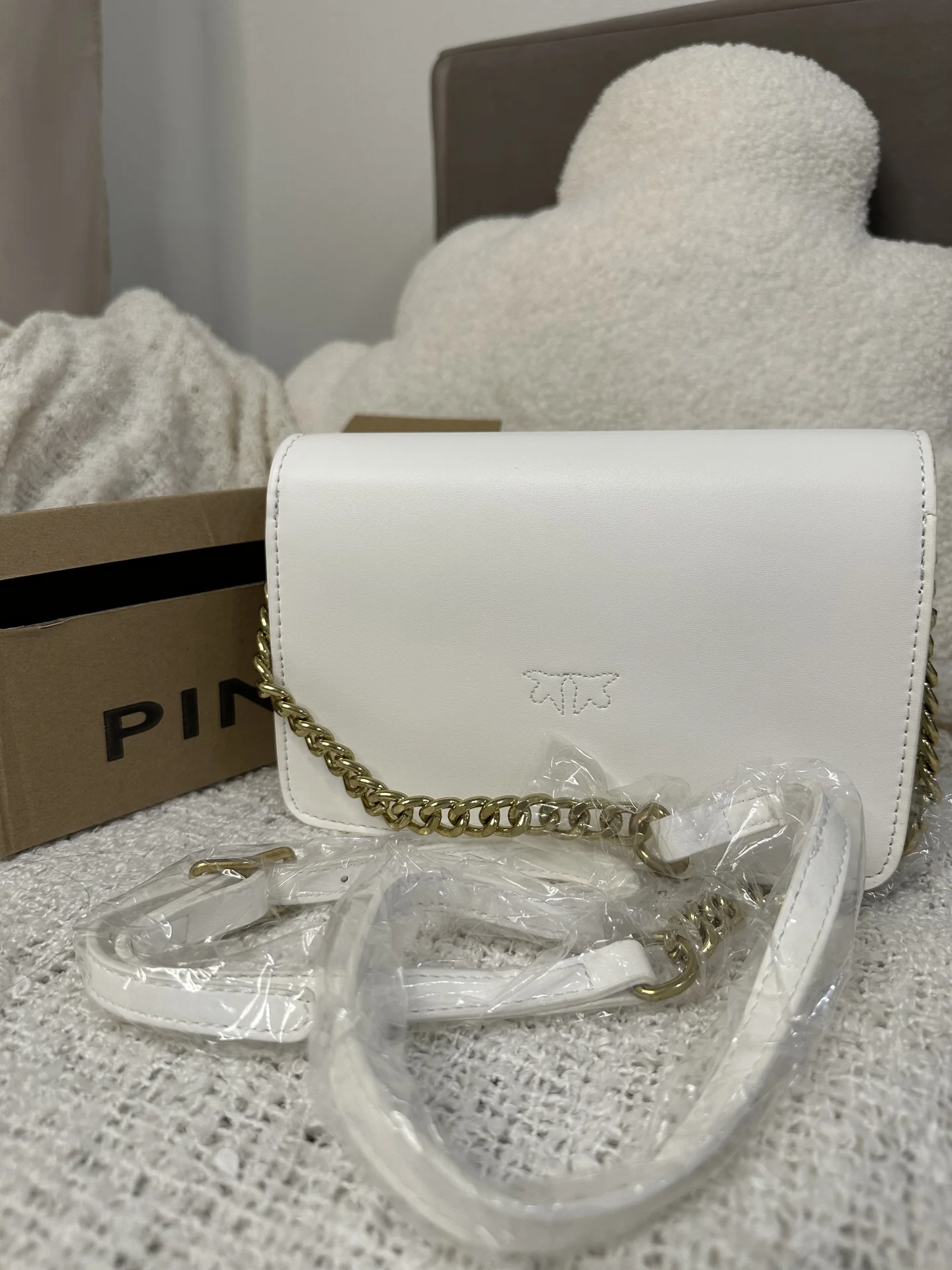 Сумка Pinko mini белая - миниатюра 2