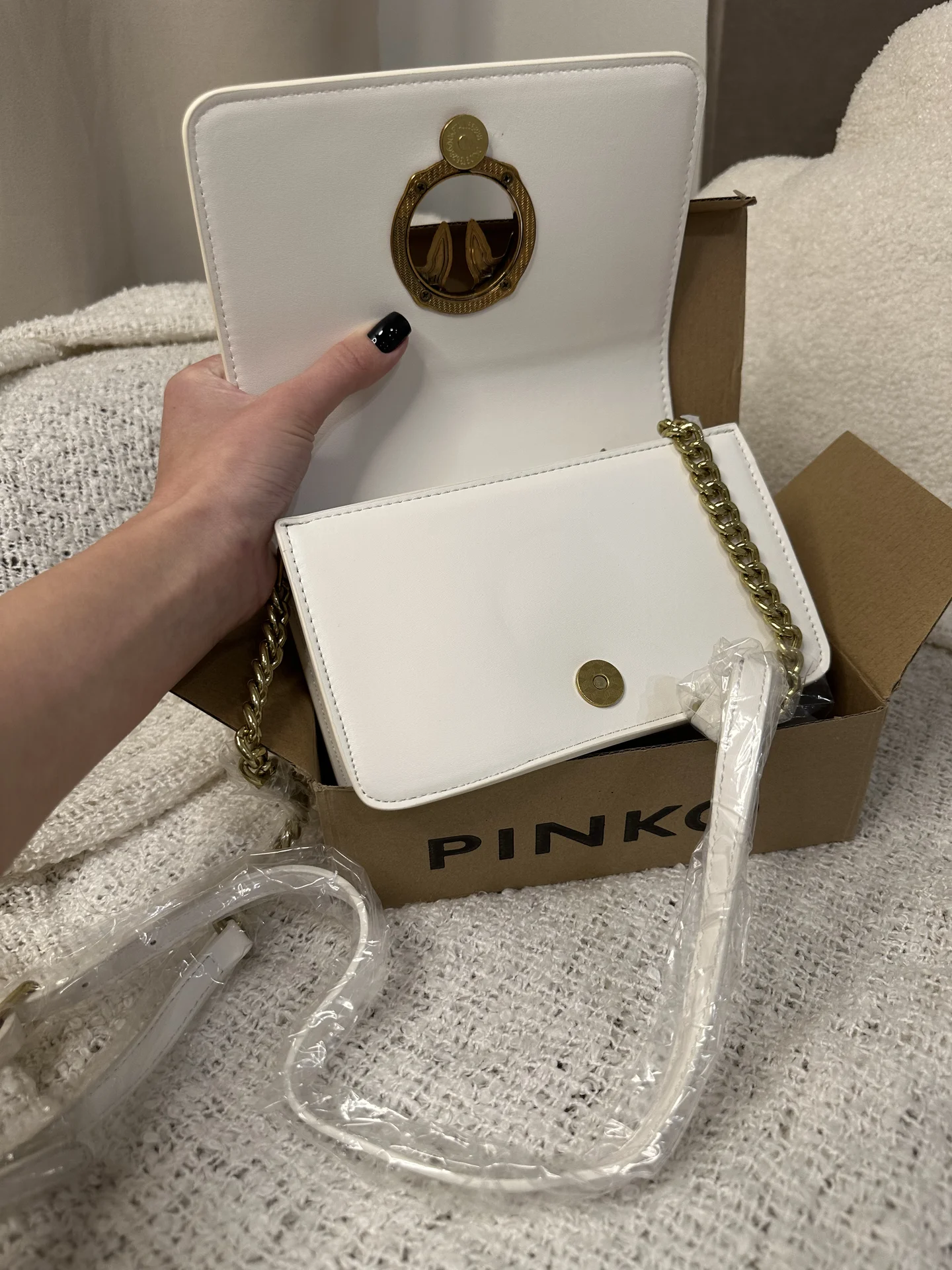 Сумка Pinko mini белая - миниатюра 5
