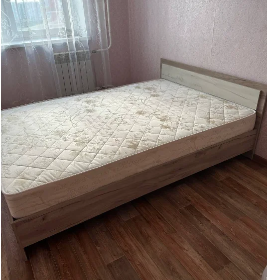 Кровать 140 Гармония с Настилом Цвет:Дуб серый /Дуб белый. Габ: Длина 203 см/ Шир 145 см/ Выс 70 см - миниатюра 6