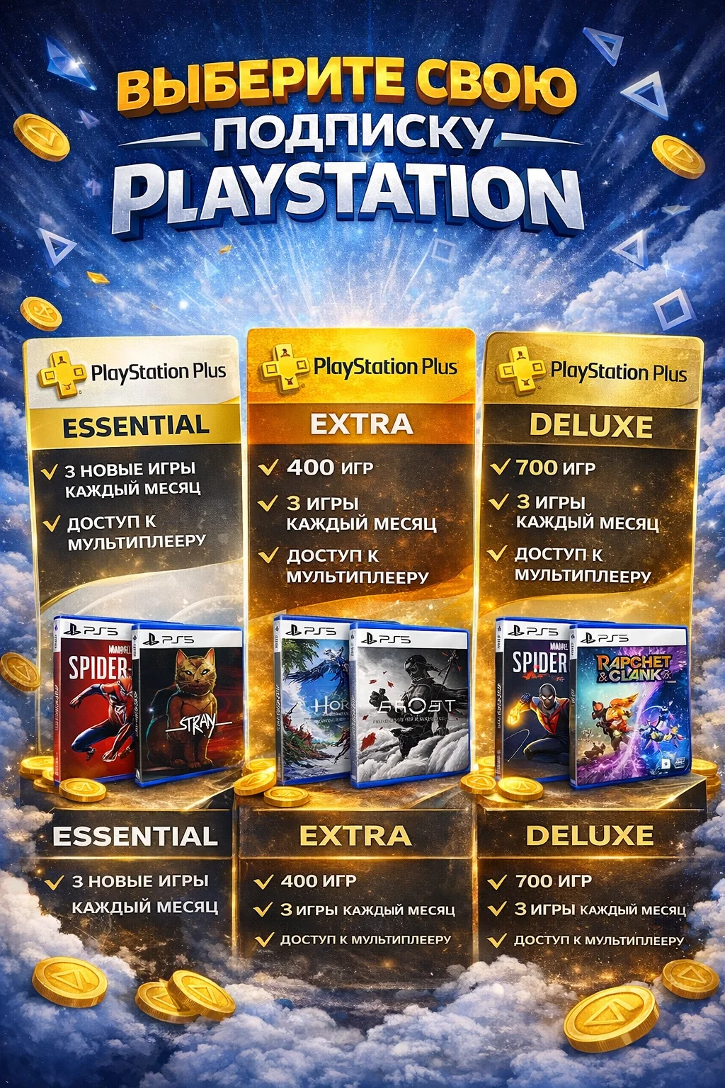 Подписка для sony playstation PS4/PS5 PS Plus - миниатюра 2