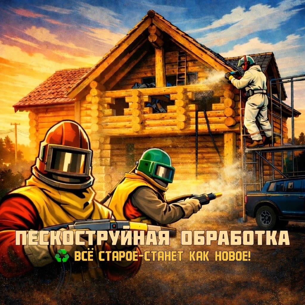 Пескоструйная обработка/Шлифовка и очистка сруба - изображение 1