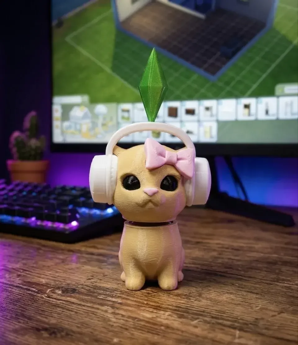 Кот Sims качает головой, фигурка для авто - миниатюра 2