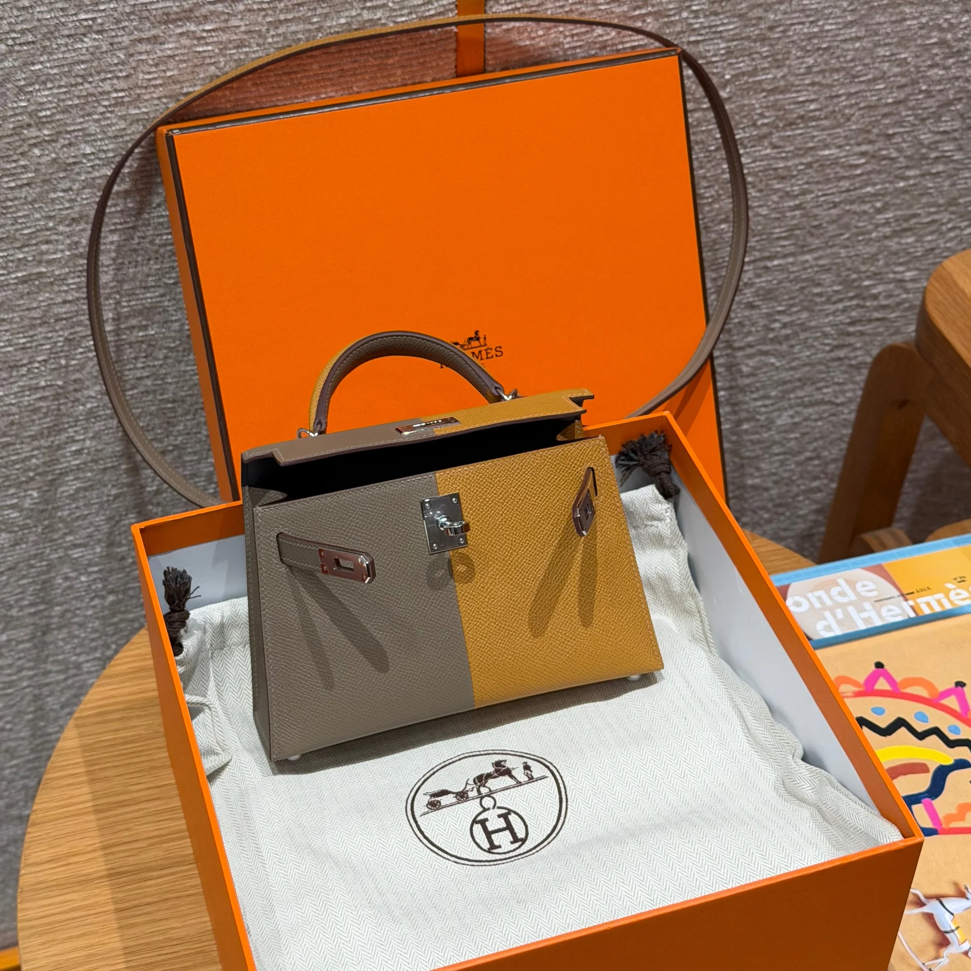 Сумка Hermès Mini Kelly 2 Etoupe & Sesame - миниатюра 2