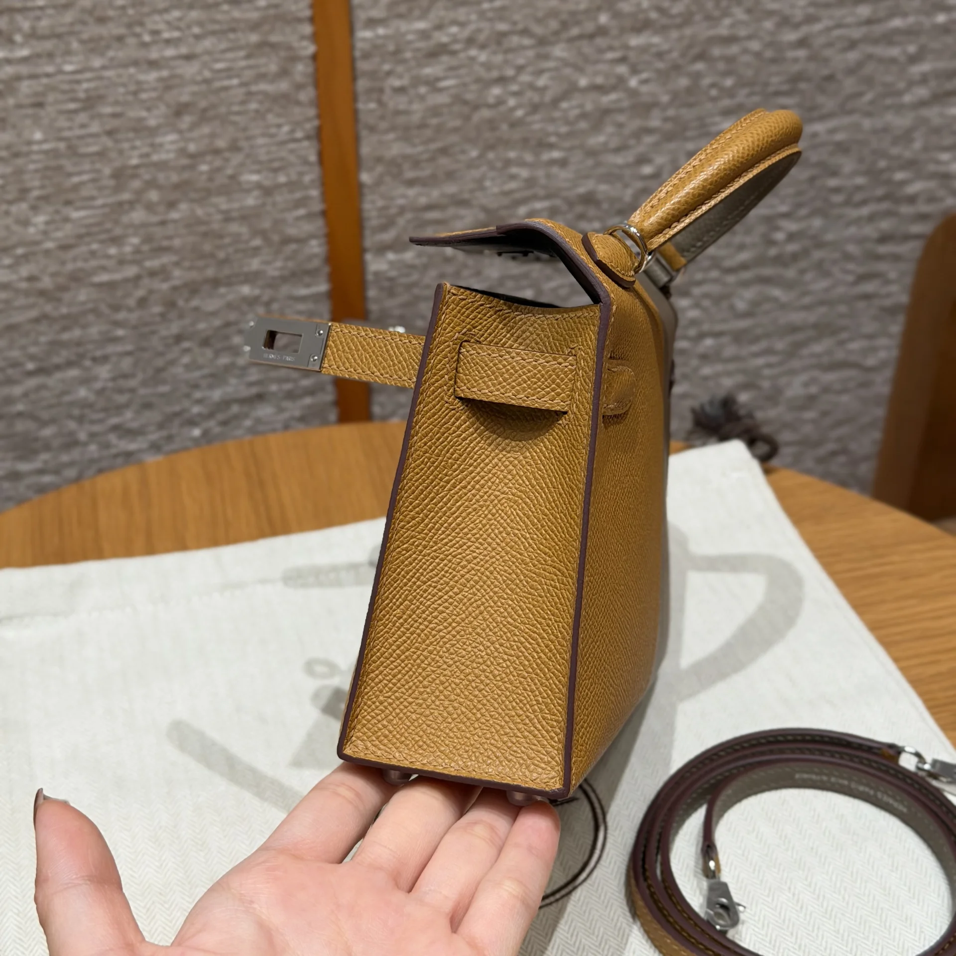 Сумка Hermès Mini Kelly 2 Etoupe & Sesame - миниатюра 5