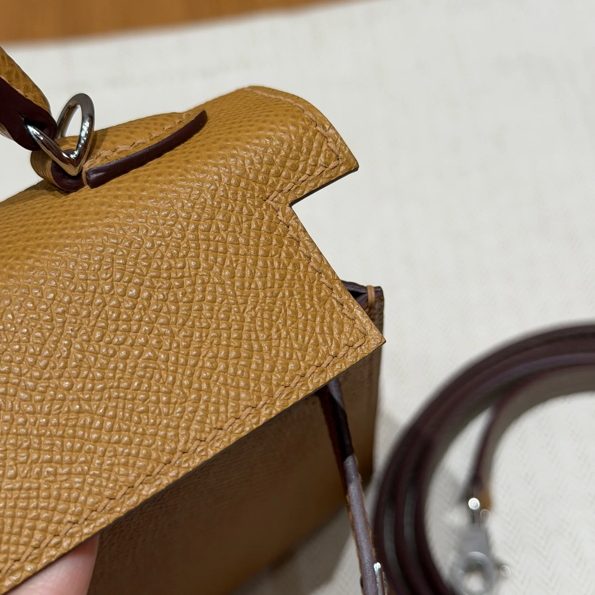 Сумка Hermès Mini Kelly 2 Etoupe & Sesame - миниатюра 7