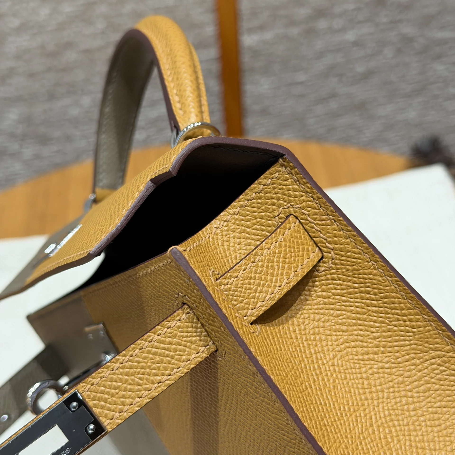 Сумка Hermès Mini Kelly 2 Etoupe & Sesame - миниатюра 9