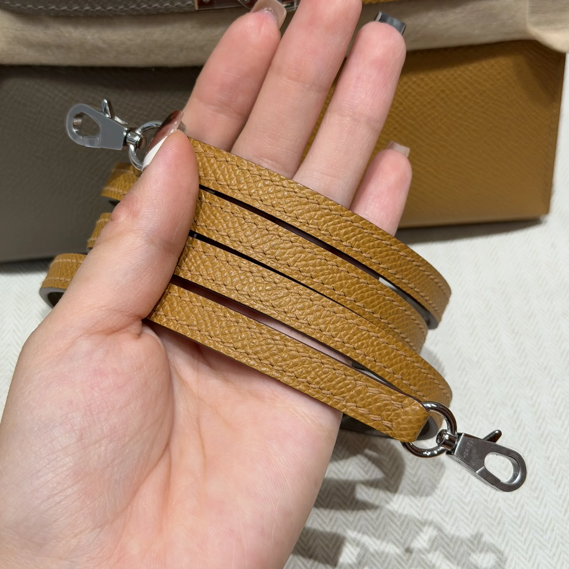 Сумка Hermès Mini Kelly 2 Etoupe & Sesame - миниатюра 11
