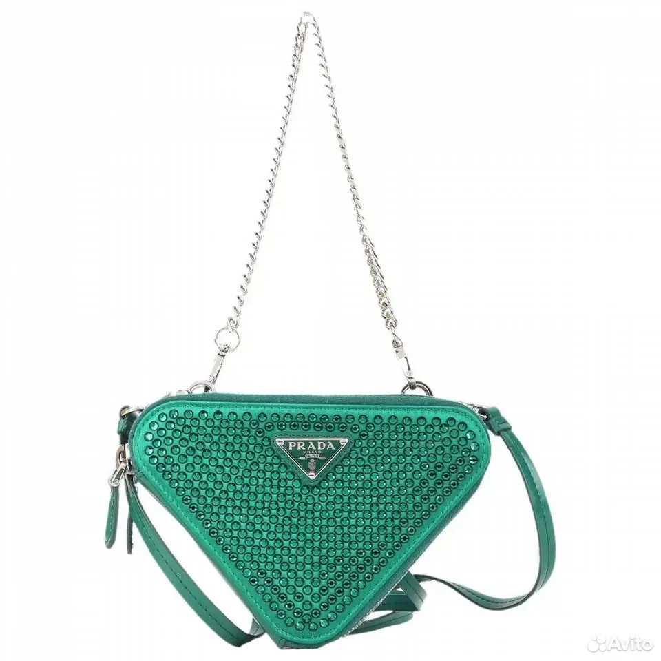 Сумка Prada Triangle Embellished Mini Pouch - изображение 1