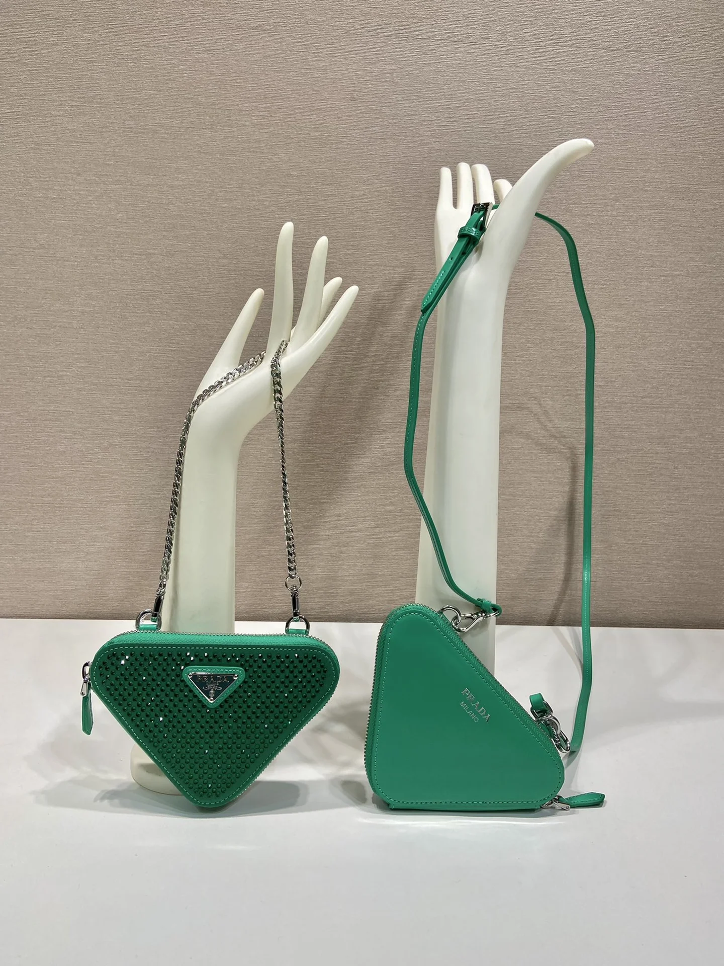 Сумка Prada Triangle Embellished Mini Pouch - миниатюра 2