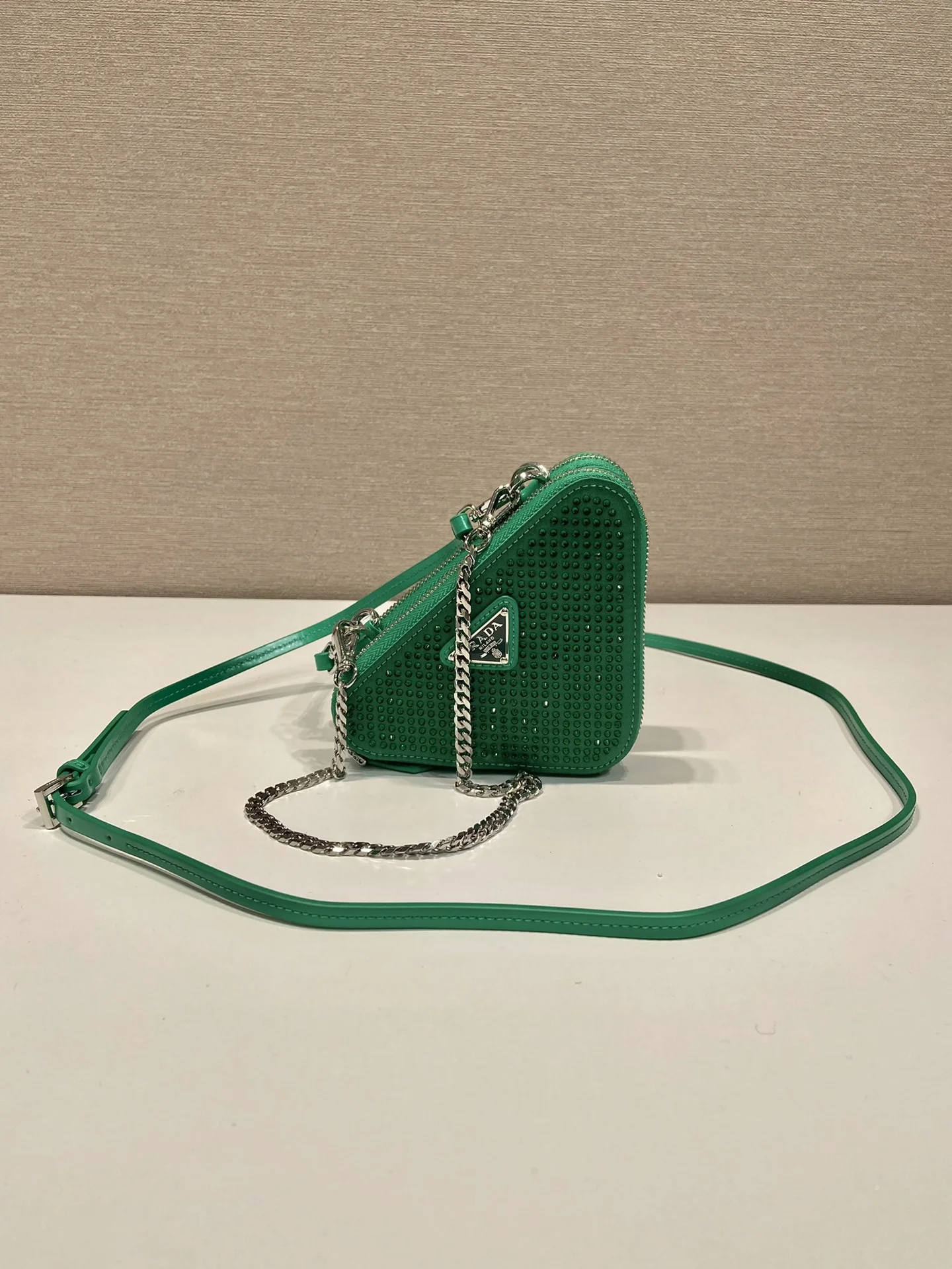 Сумка Prada Triangle Embellished Mini Pouch - миниатюра 3