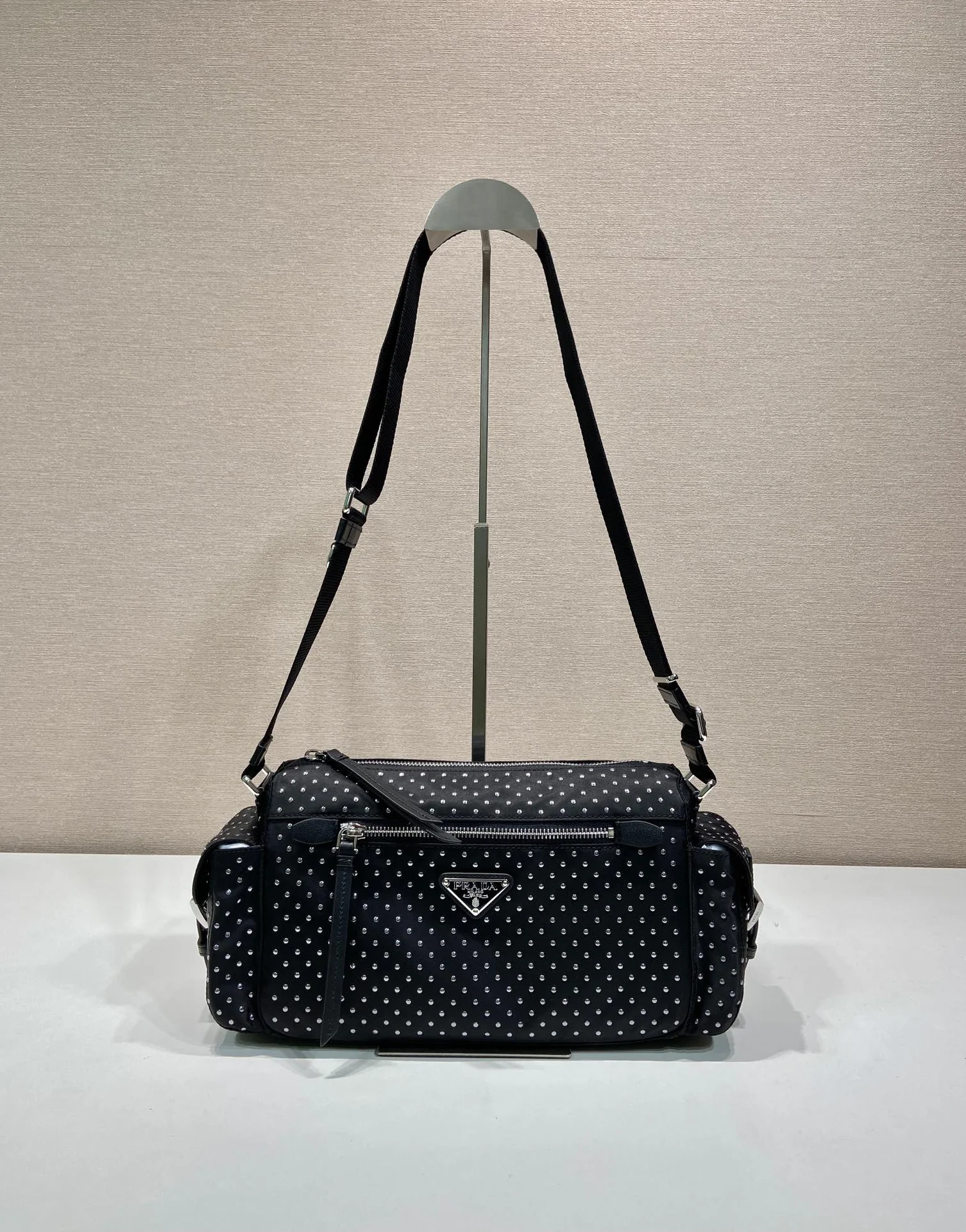 Сумка Prada Studded Re-Nylon Shoulder Bag - миниатюра 2