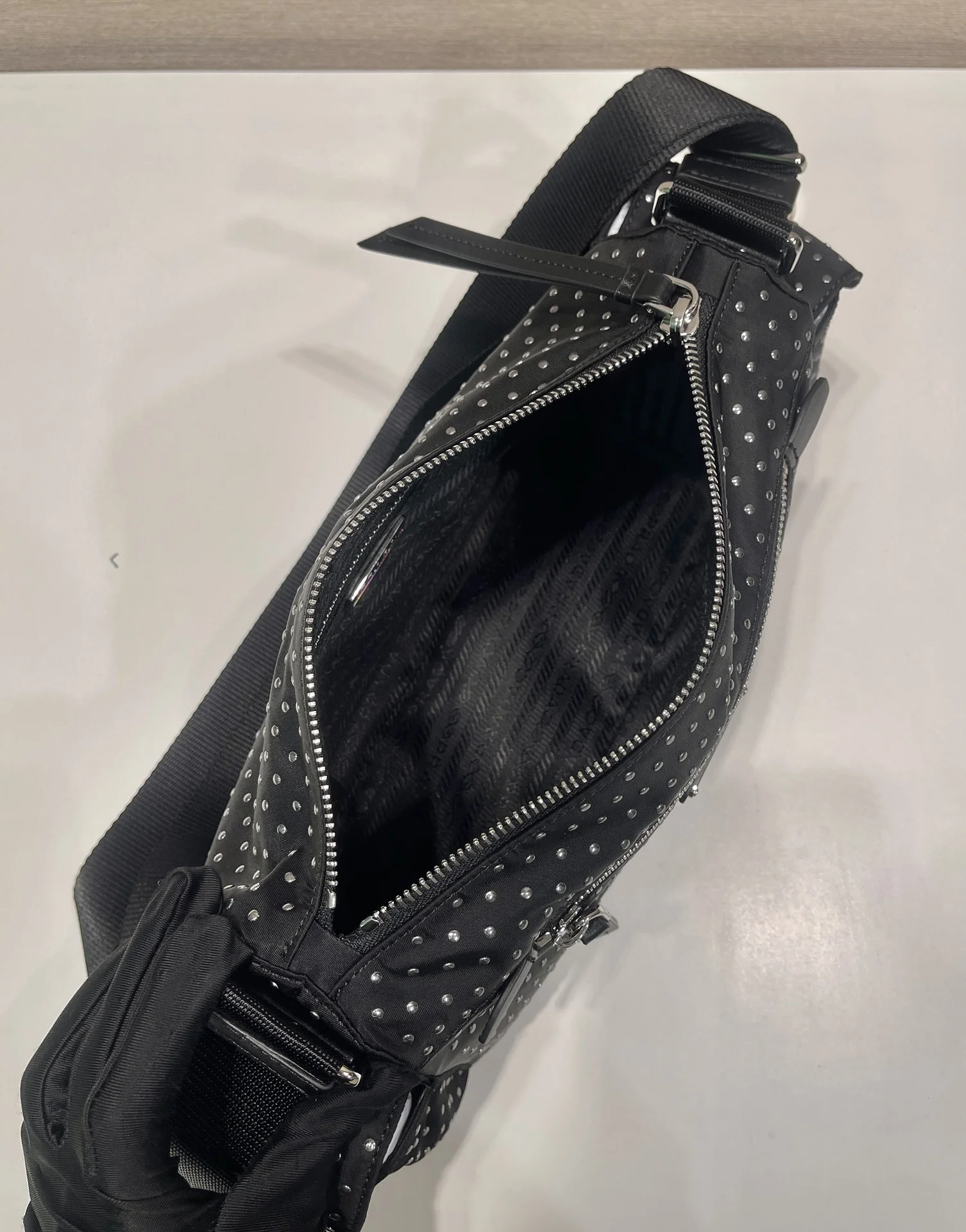 Сумка Prada Studded Re-Nylon Shoulder Bag - миниатюра 8