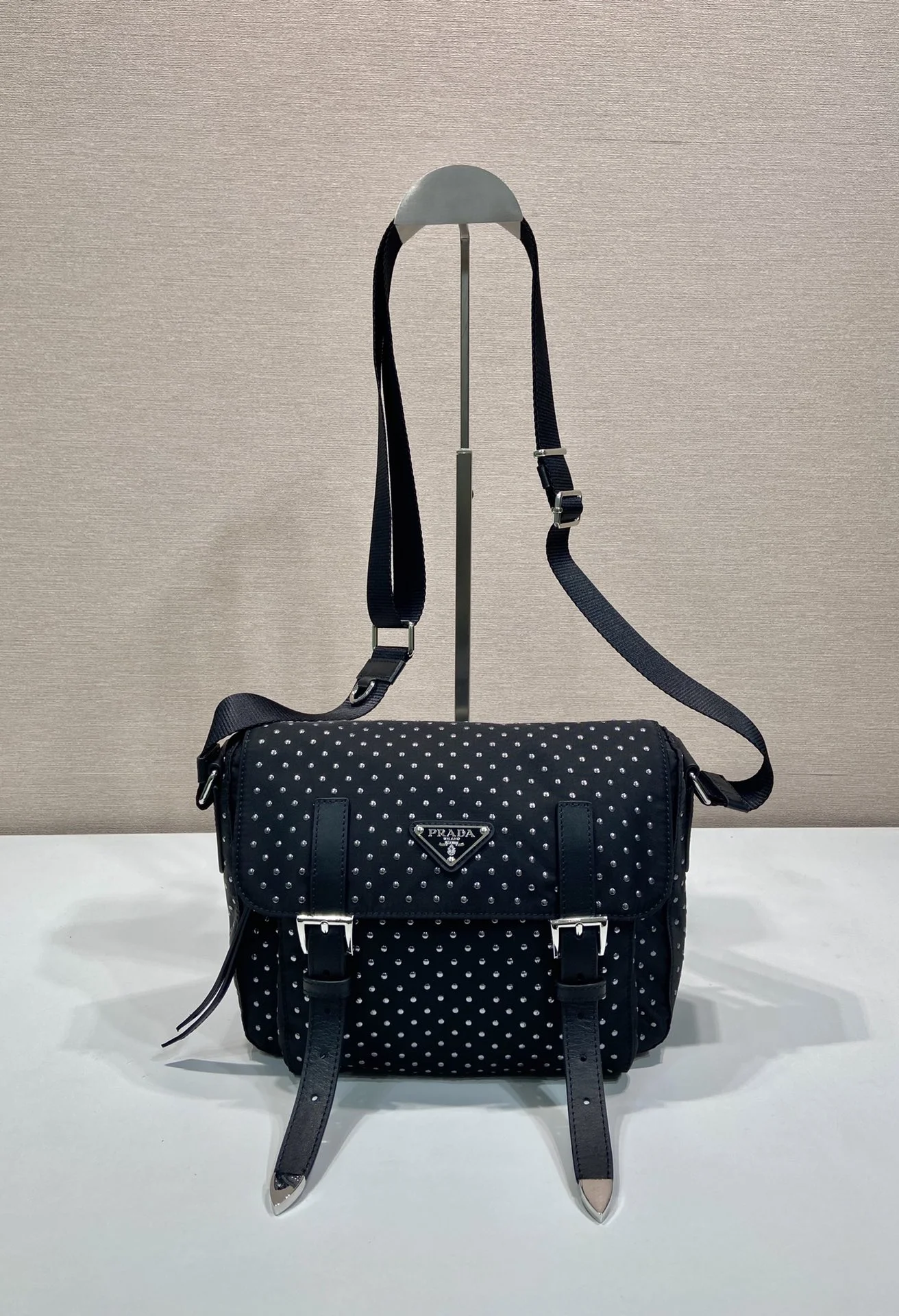 Сумка Prada Studded Re-Nylon Shoulder Bag - миниатюра 11