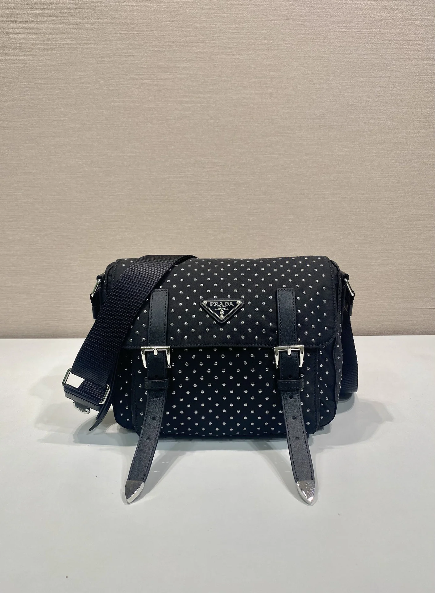 Сумка Prada Studded Re-Nylon Shoulder Bag - миниатюра 12