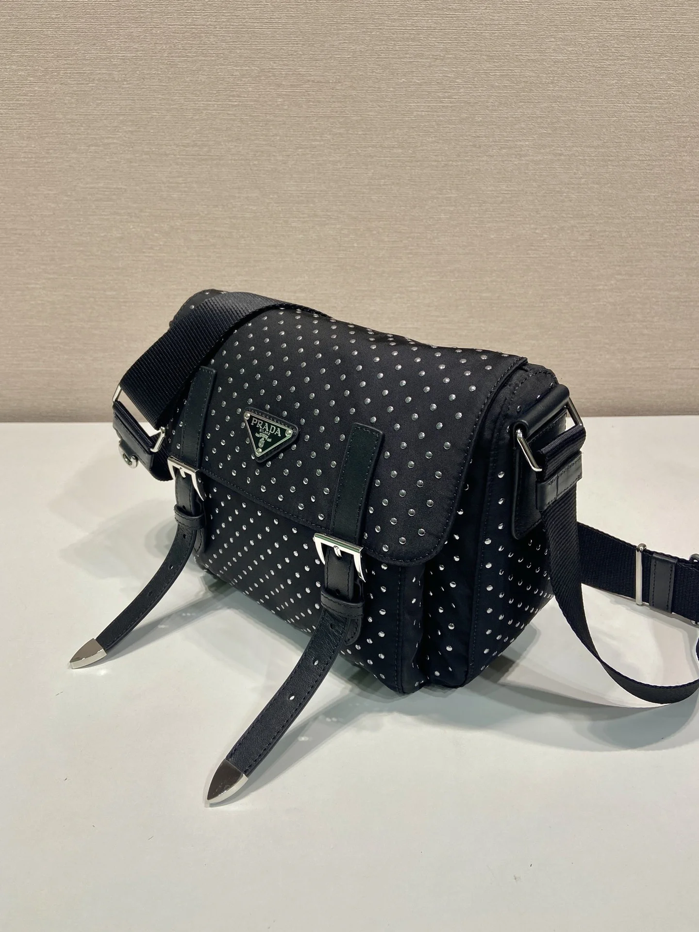 Сумка Prada Studded Re-Nylon Shoulder Bag - миниатюра 14