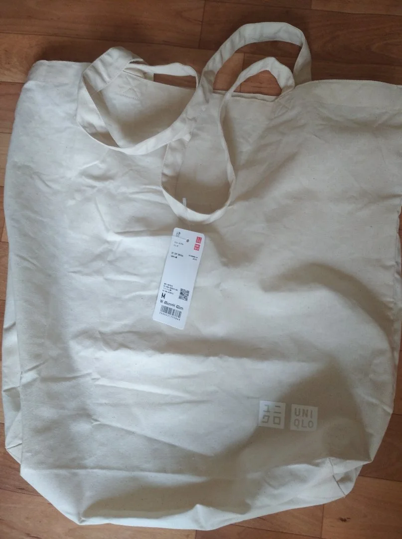 Uniqlo сумка шопер хлопок, Япония - миниатюра 4
