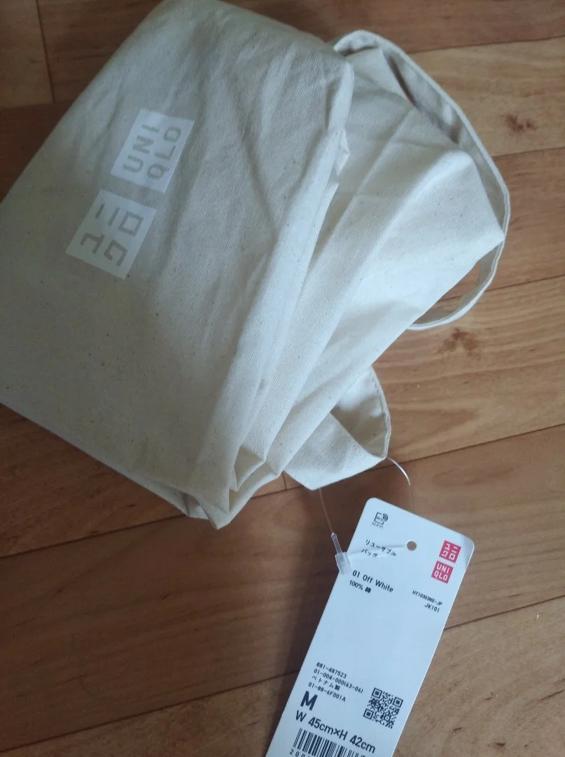 Uniqlo сумка шопер хлопок, Япония - миниатюра 5