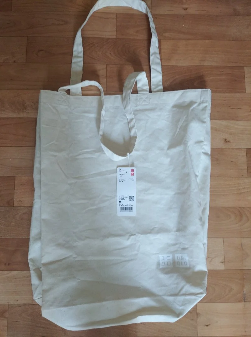 Uniqlo сумка шопер хлопок, Япония - миниатюра 7