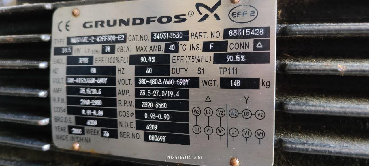 Насос промышленный Grundfos NB 50-200/210 - миниатюра 2