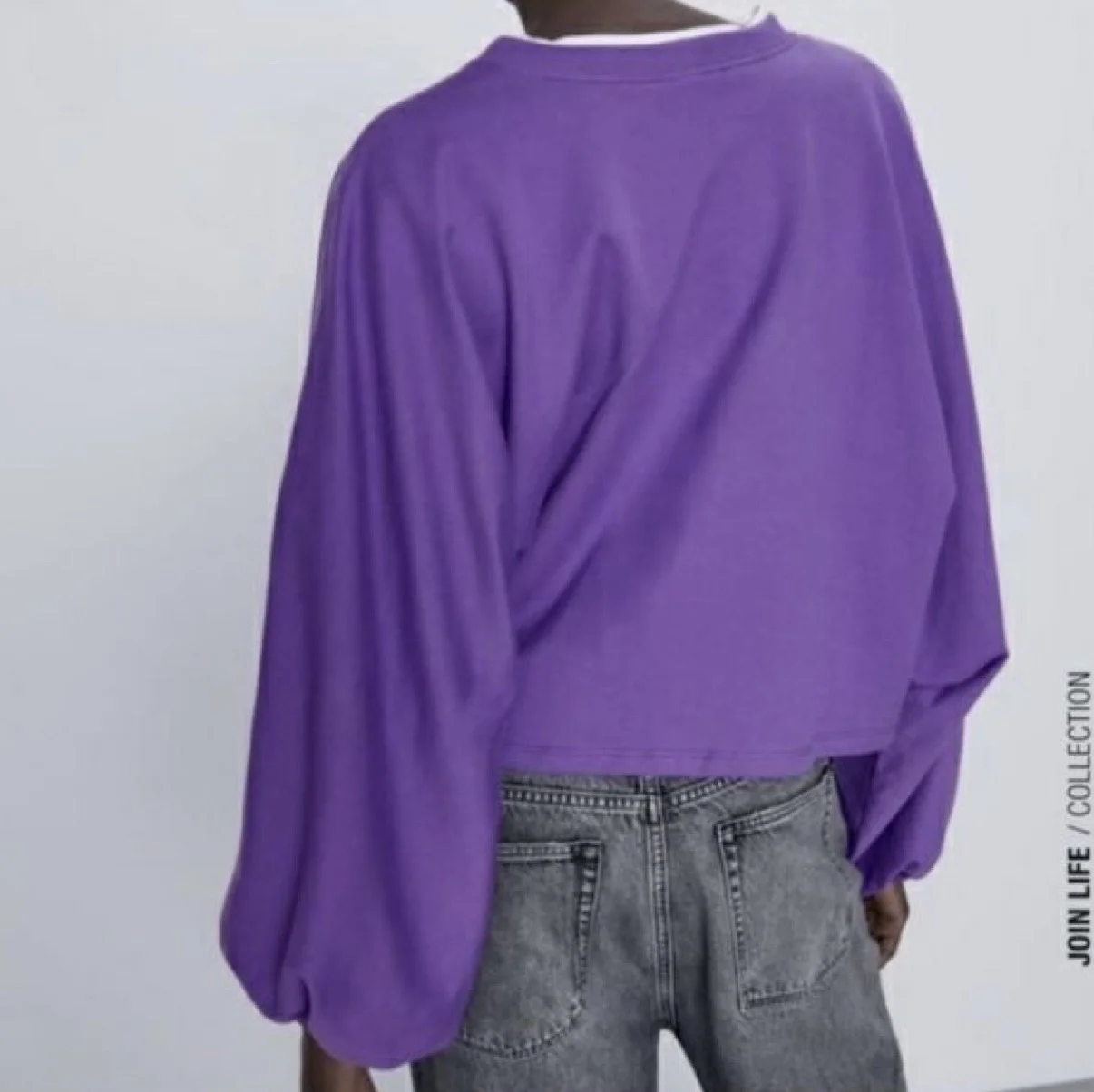 Укороченный свитшот Zara с рукавами-баллонами - миниатюра 5