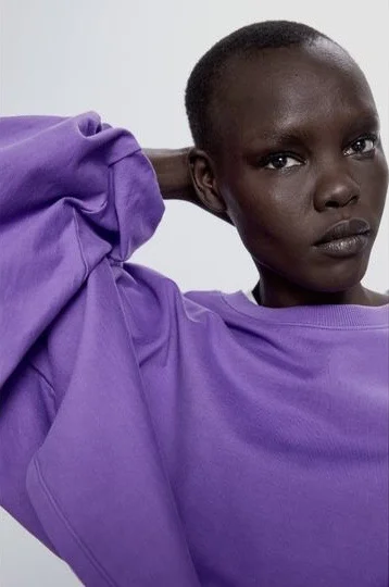 Укороченный свитшот Zara с рукавами-баллонами - миниатюра 7