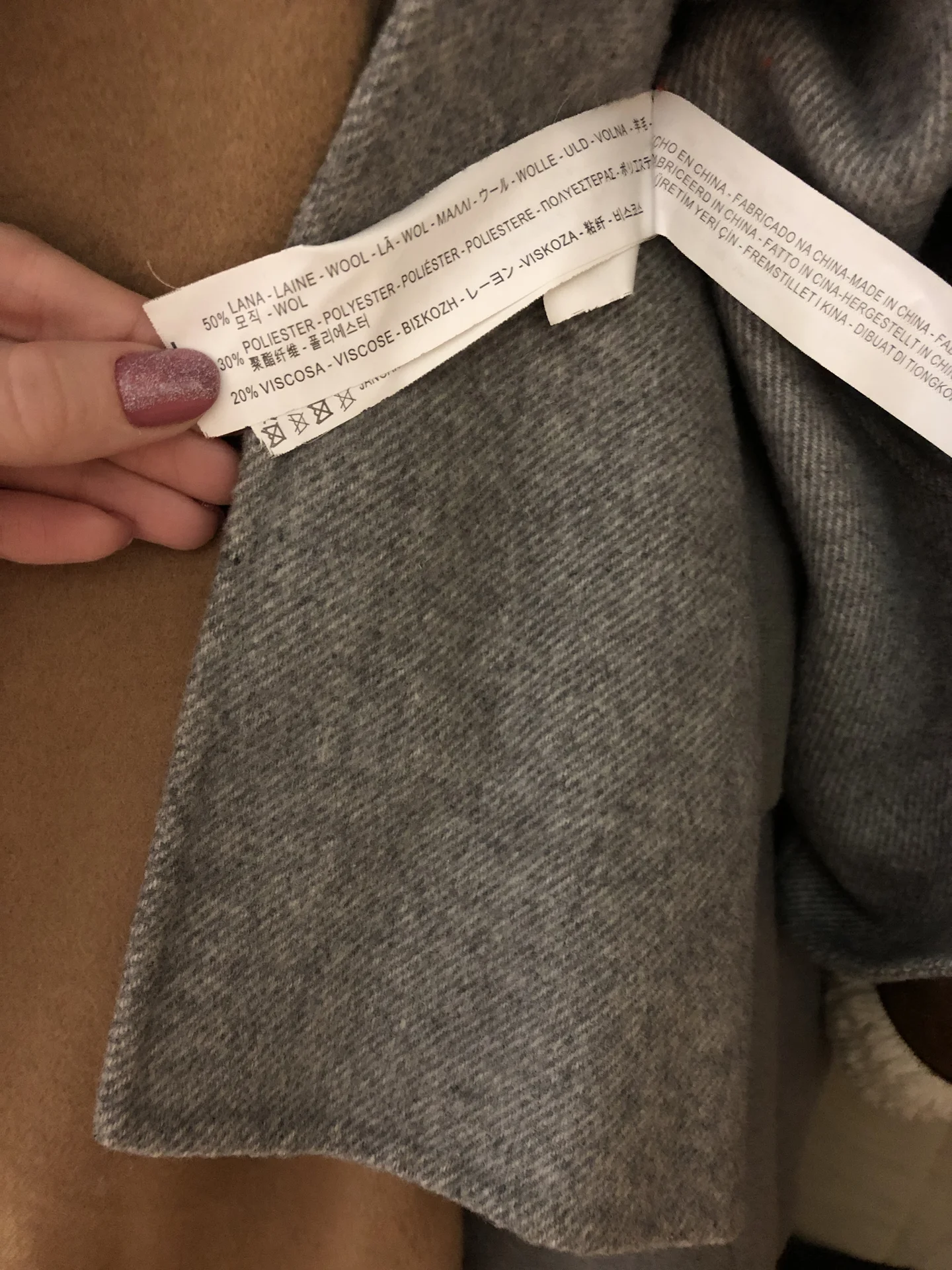 Серое шерстяное пальто zara cos other stories - миниатюра 4