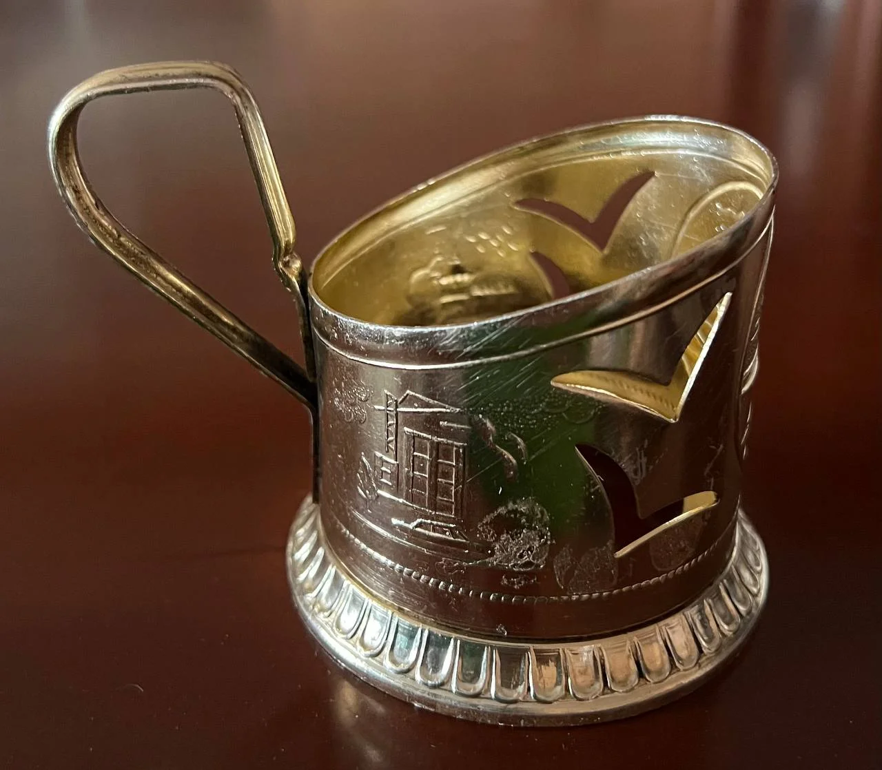 Подстаканник СССР "Метеор Ракета", алюминий - миниатюра 3