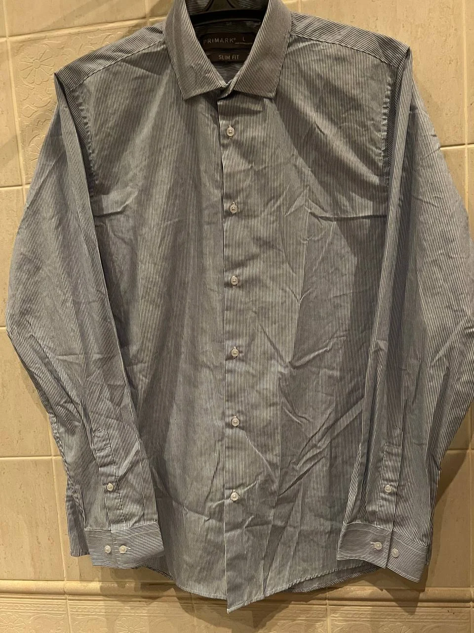 Мужская рубашка slim fit от primark, размер L - изображение 1