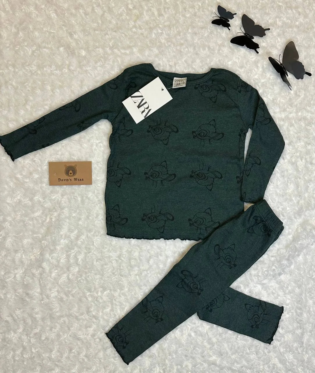 Зеленый костюм с Бэмби для детей Zara - миниатюра 2