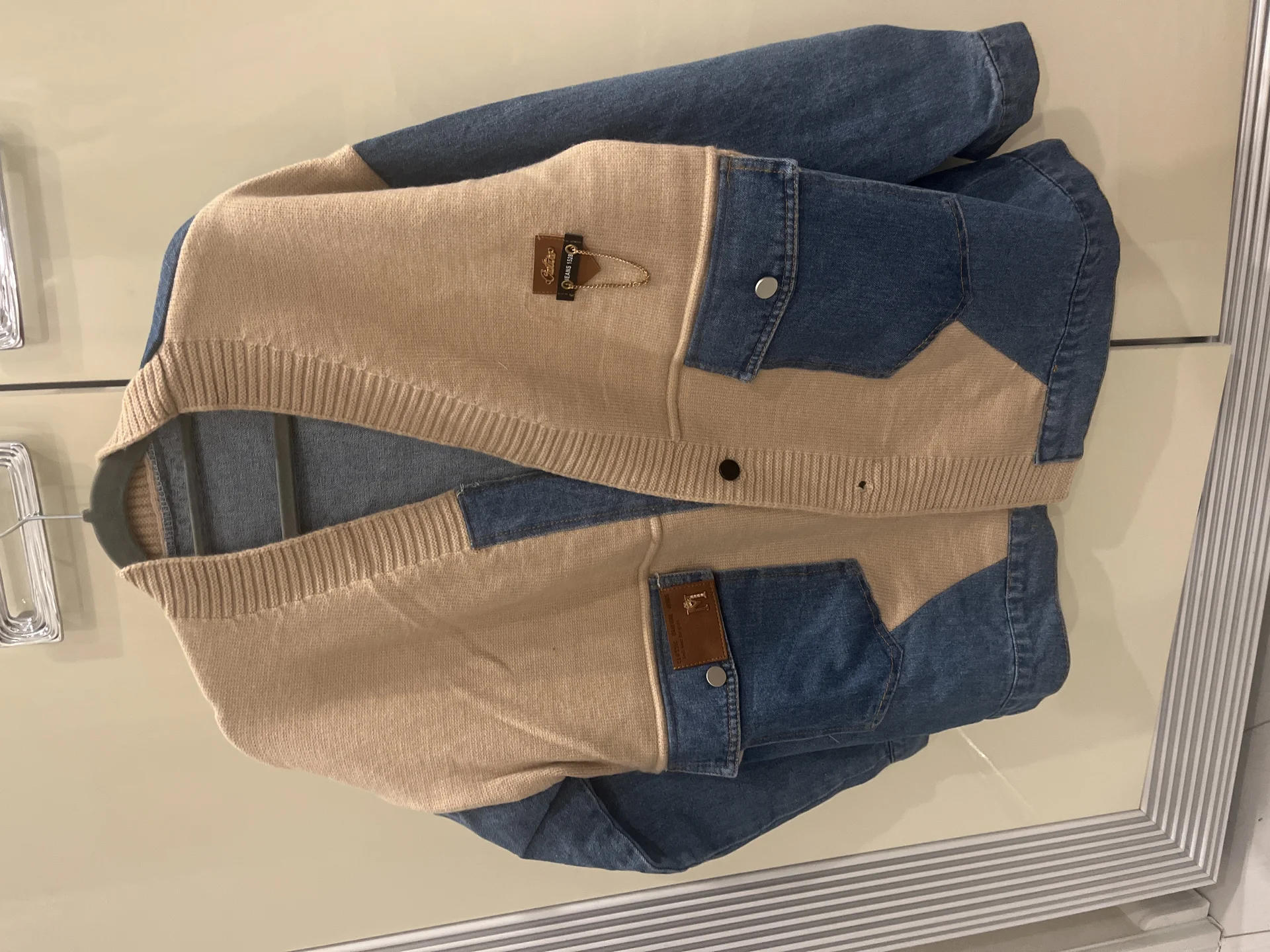 Джинсовая куртка с трикотажем оверсайз - изображение 1