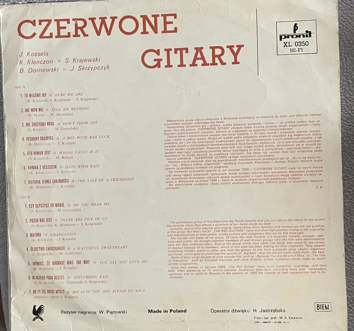 Виниловая пластинка CZERWONE GITARY - миниатюра 2