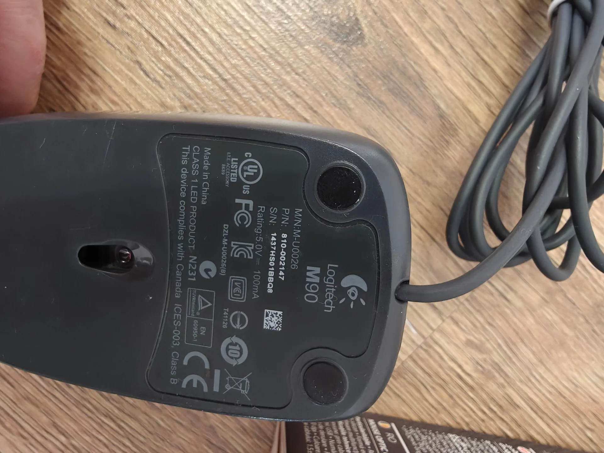 Мышь Logitech М90 , длинный провод 1,8 м - миниатюра 2