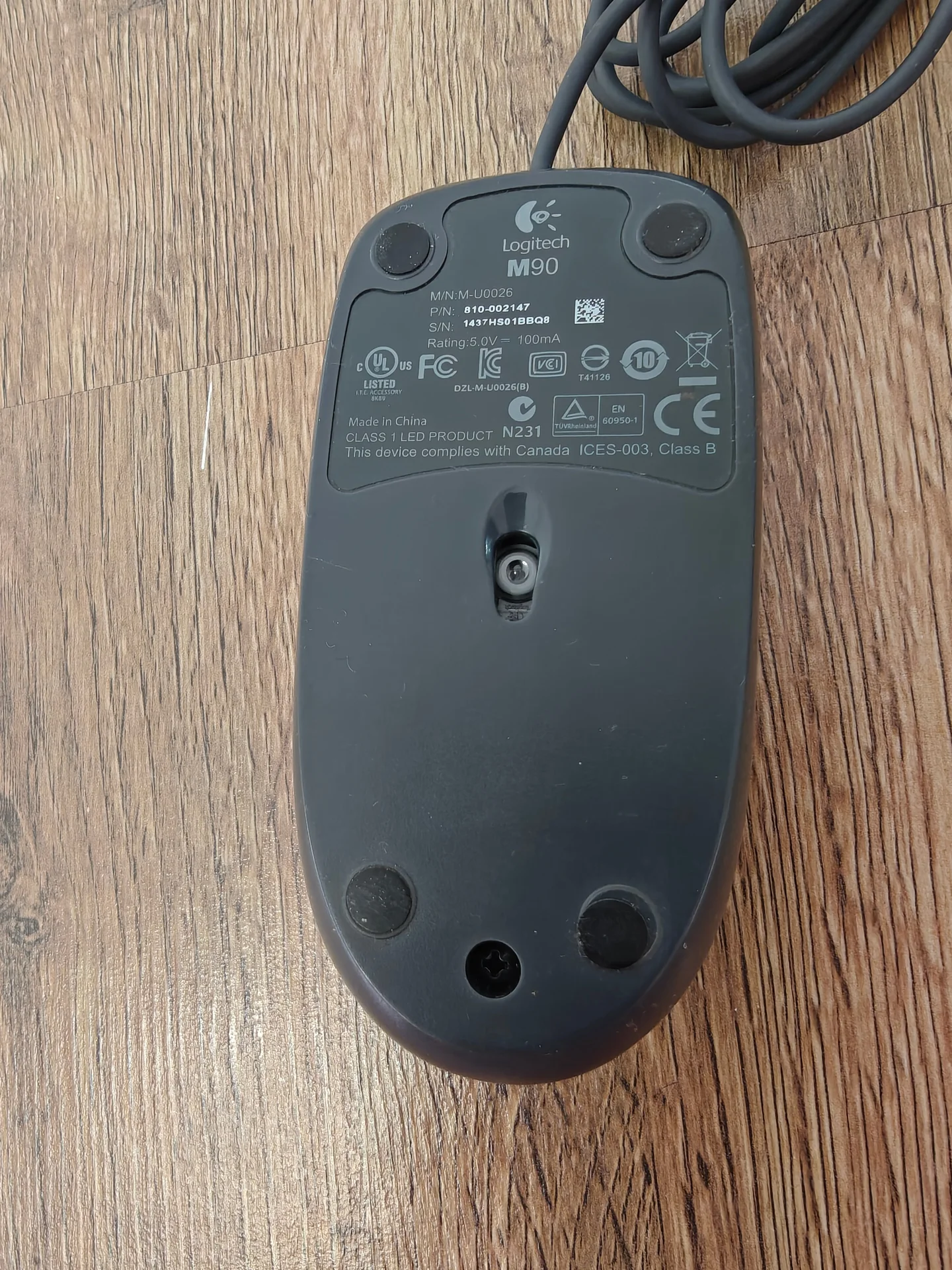 Мышь Logitech М90 , длинный провод 1,8 м - миниатюра 7