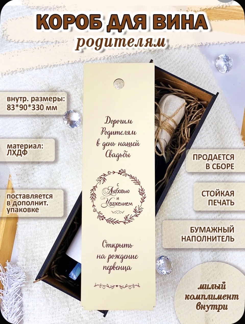 Подарочный короб для алкоголя родителям на свадьбу - изображение 1