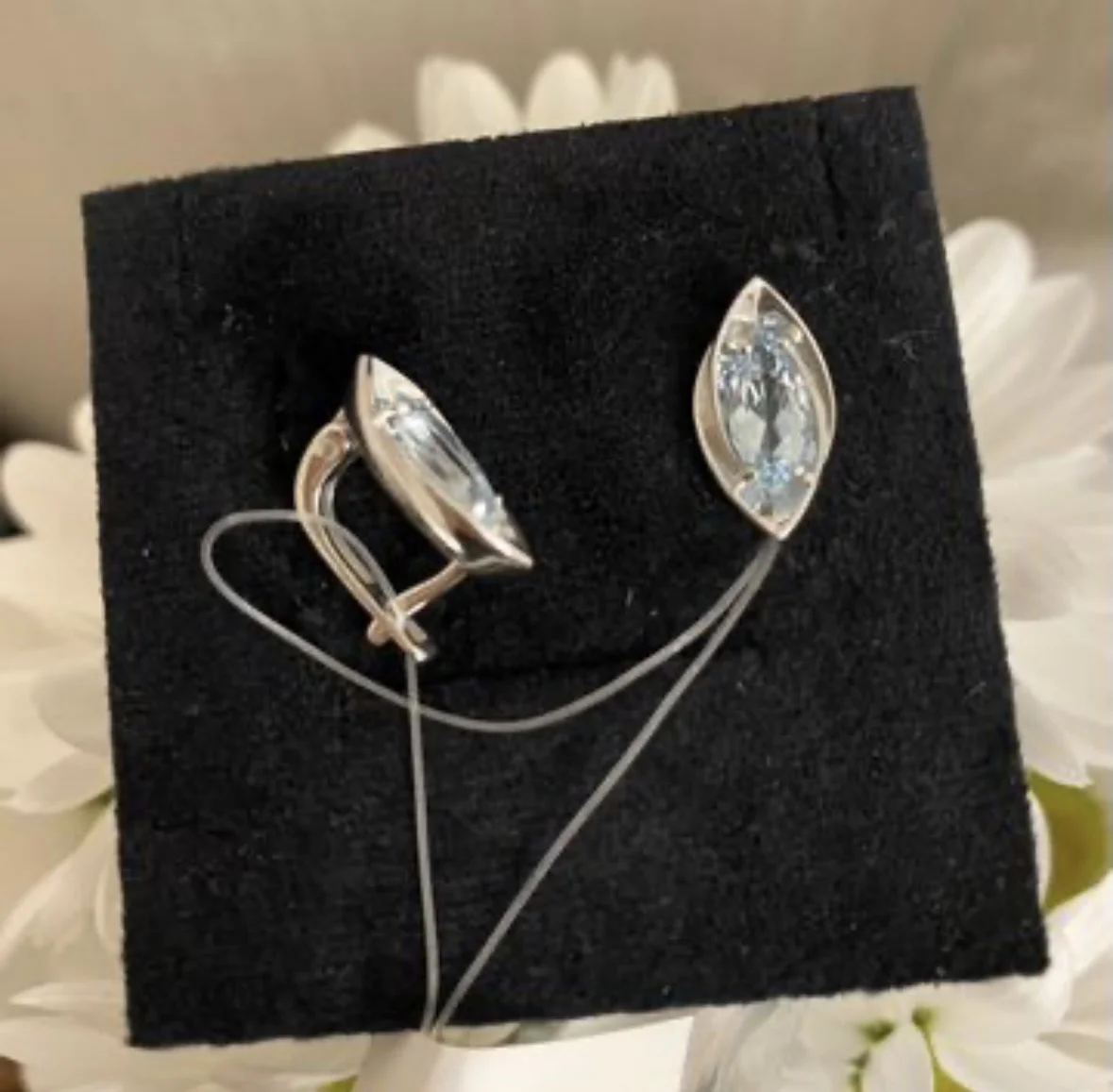 Серьги женские серебро 925 с топазом - изображение 1