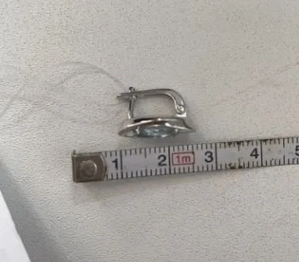 Серьги женские серебро 925 с топазом - миниатюра 6